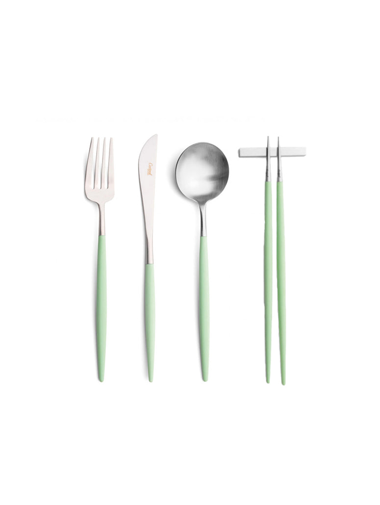 Cutipol Goa Flatware, celadon/silver