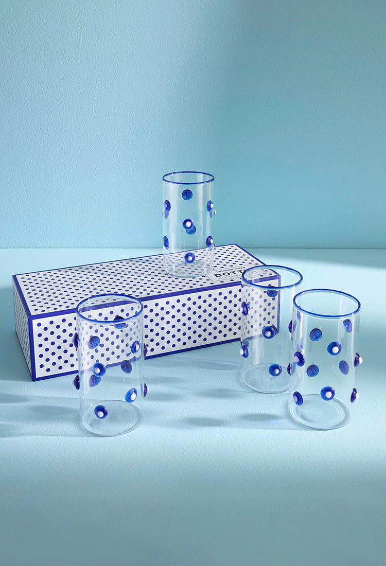Jonathan Adler Dottie Highball Glasses, set of 4