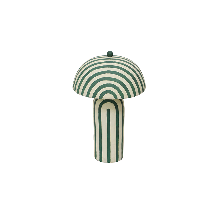 Mai Mache Table Lamp, Dark Green