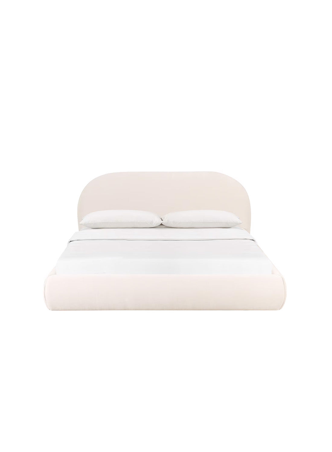 Barry Cream Textured Velvet King Bed