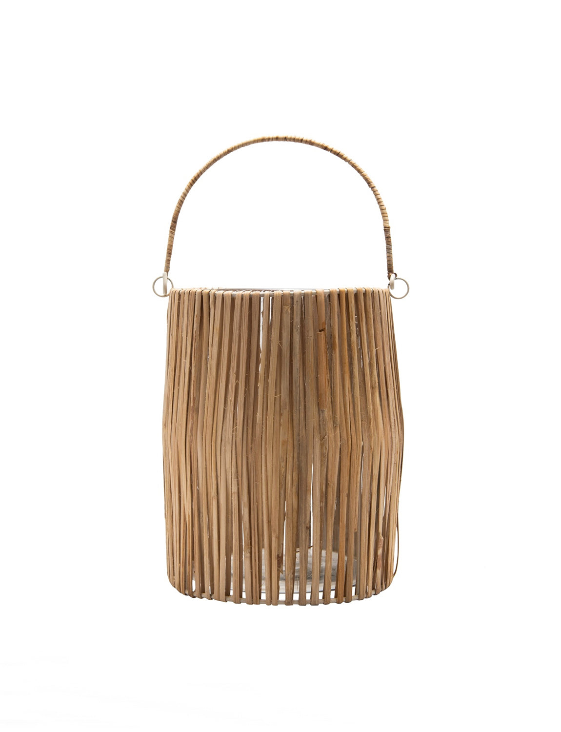 Glass Bamboo Hurricane W/ Handle,large