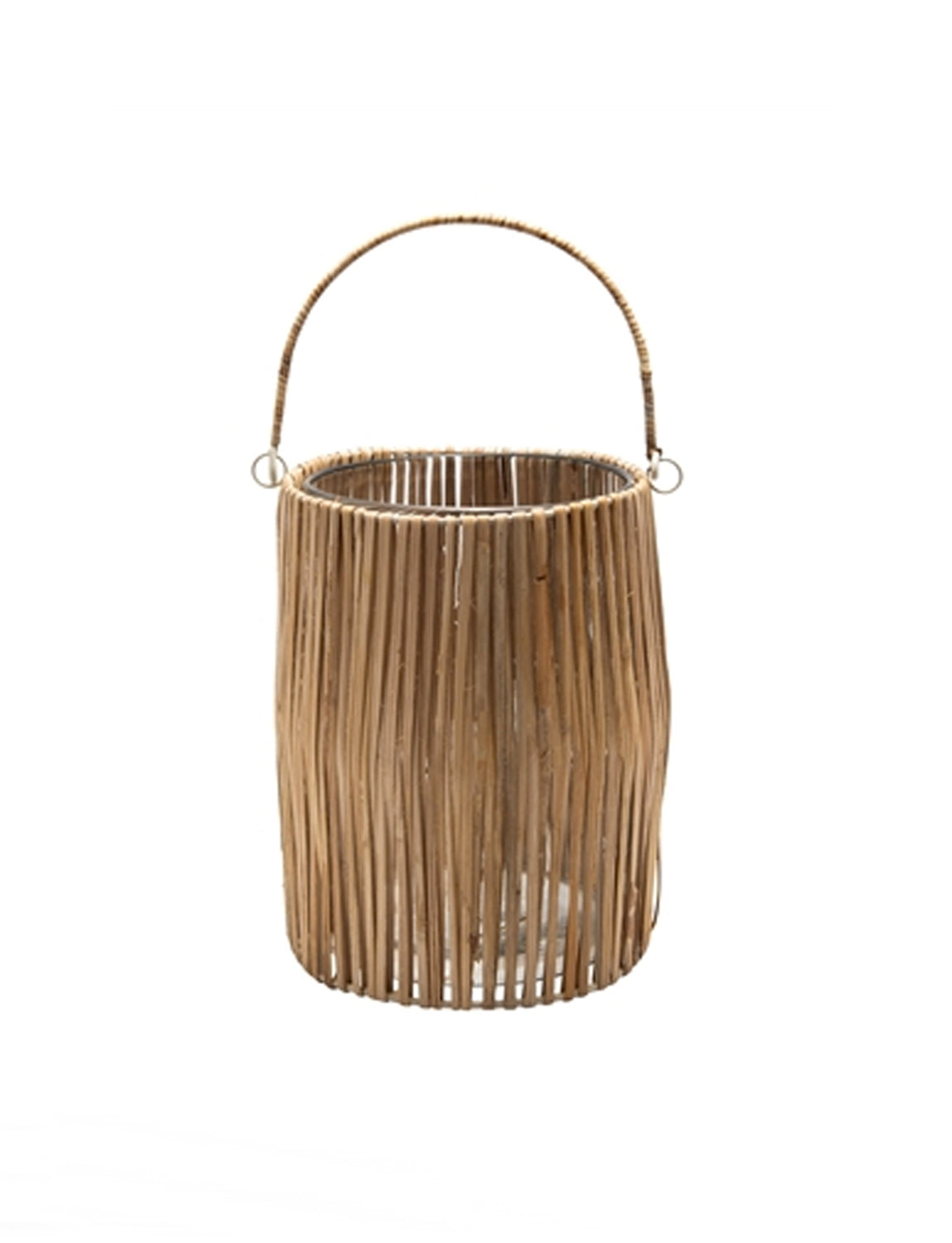 Glass Bamboo Hurricane W/ Handle,large