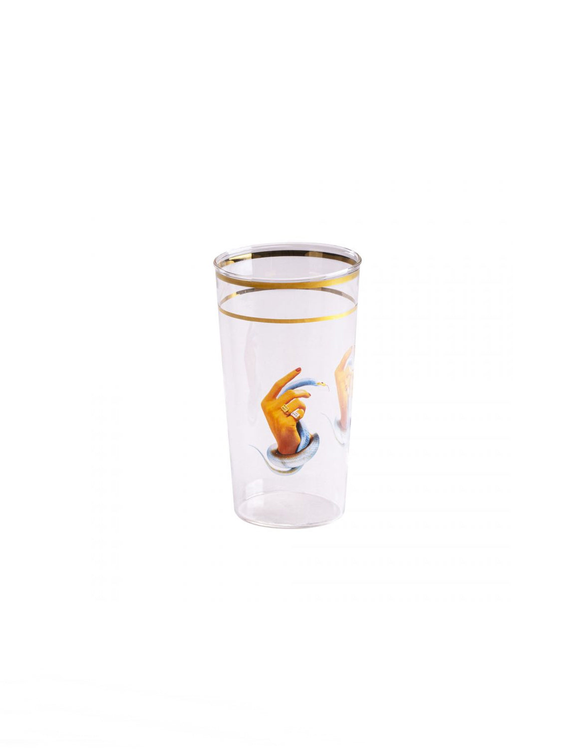 Seletti Toiletpaper Glass, Hands With Snake