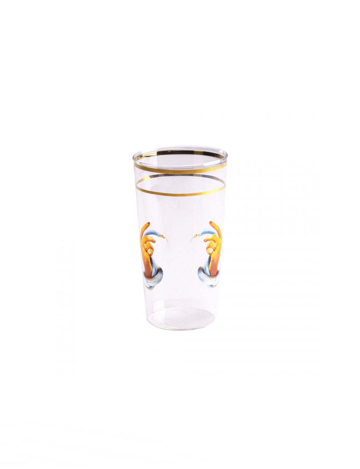 Seletti Toiletpaper Glass, Hands With Snake