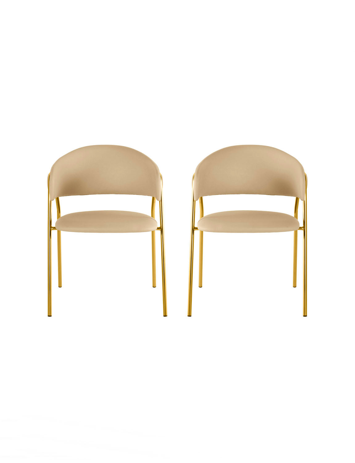 Joyce Vegan Leather Dining Chair (set of 2),cream