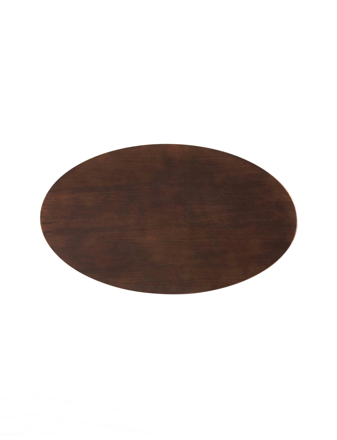 Lily Cherry Walnut Oval Dining Table, white base