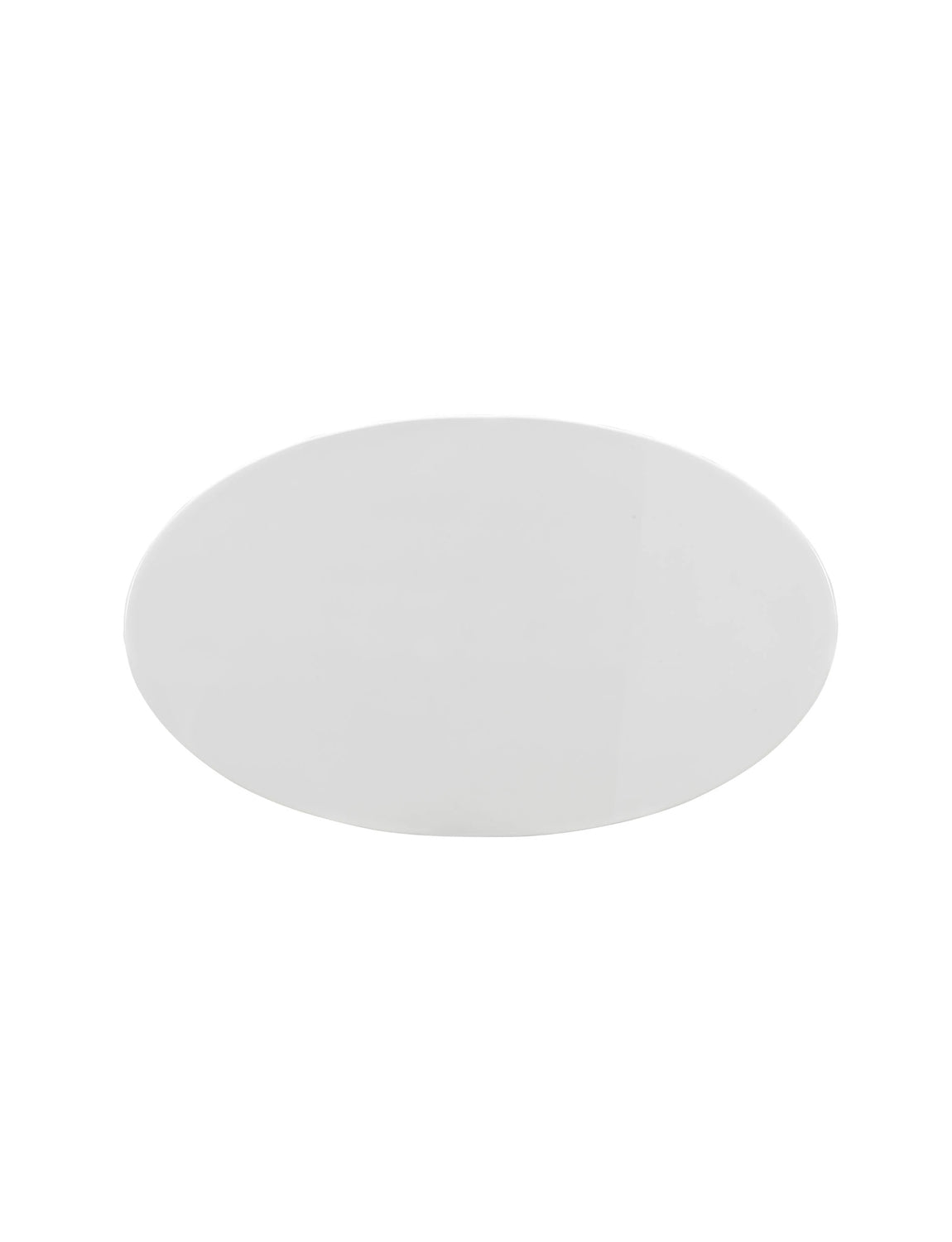 Lily Oval White 60" Dining Table, black base