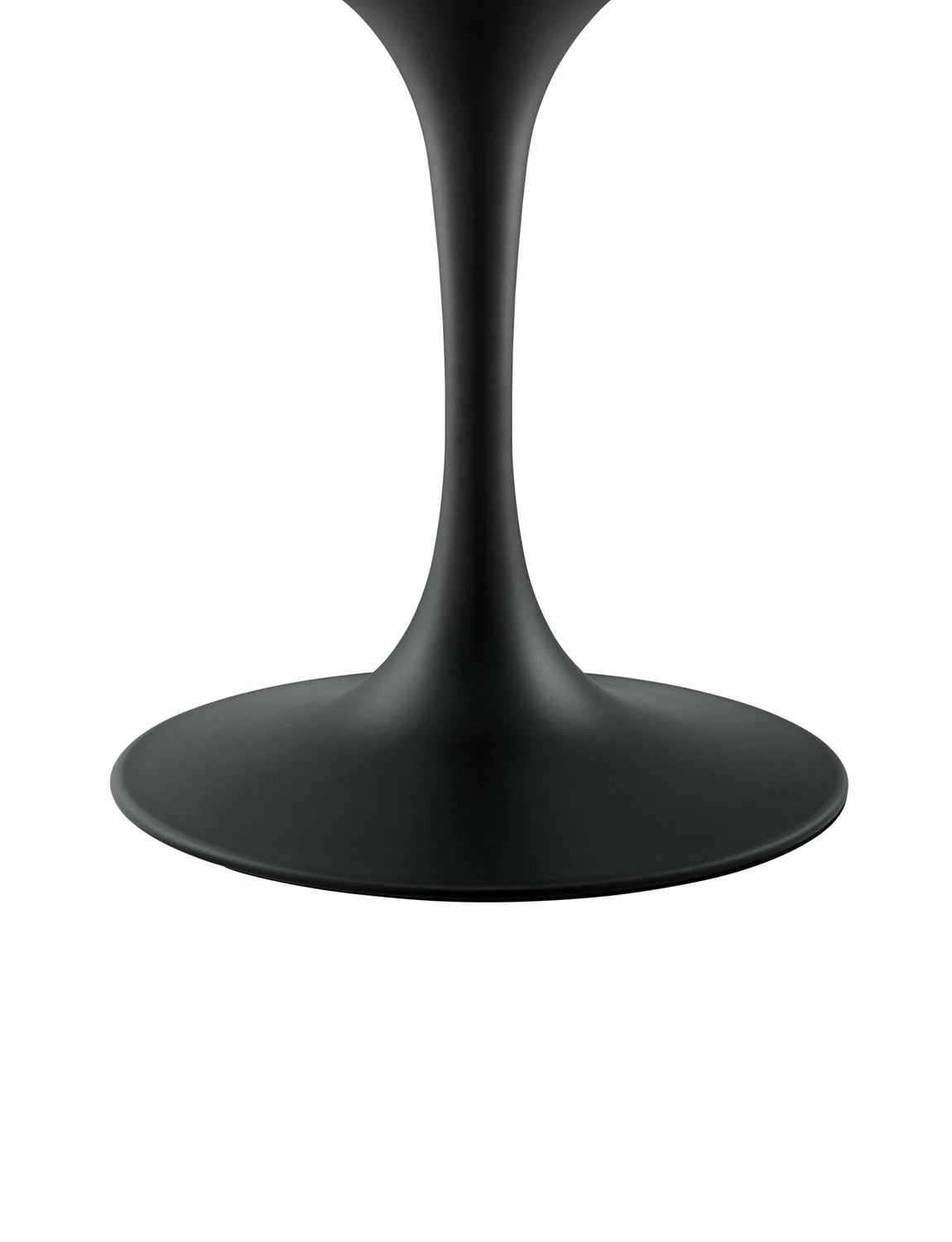 Lily White Oval Dining Table, black base