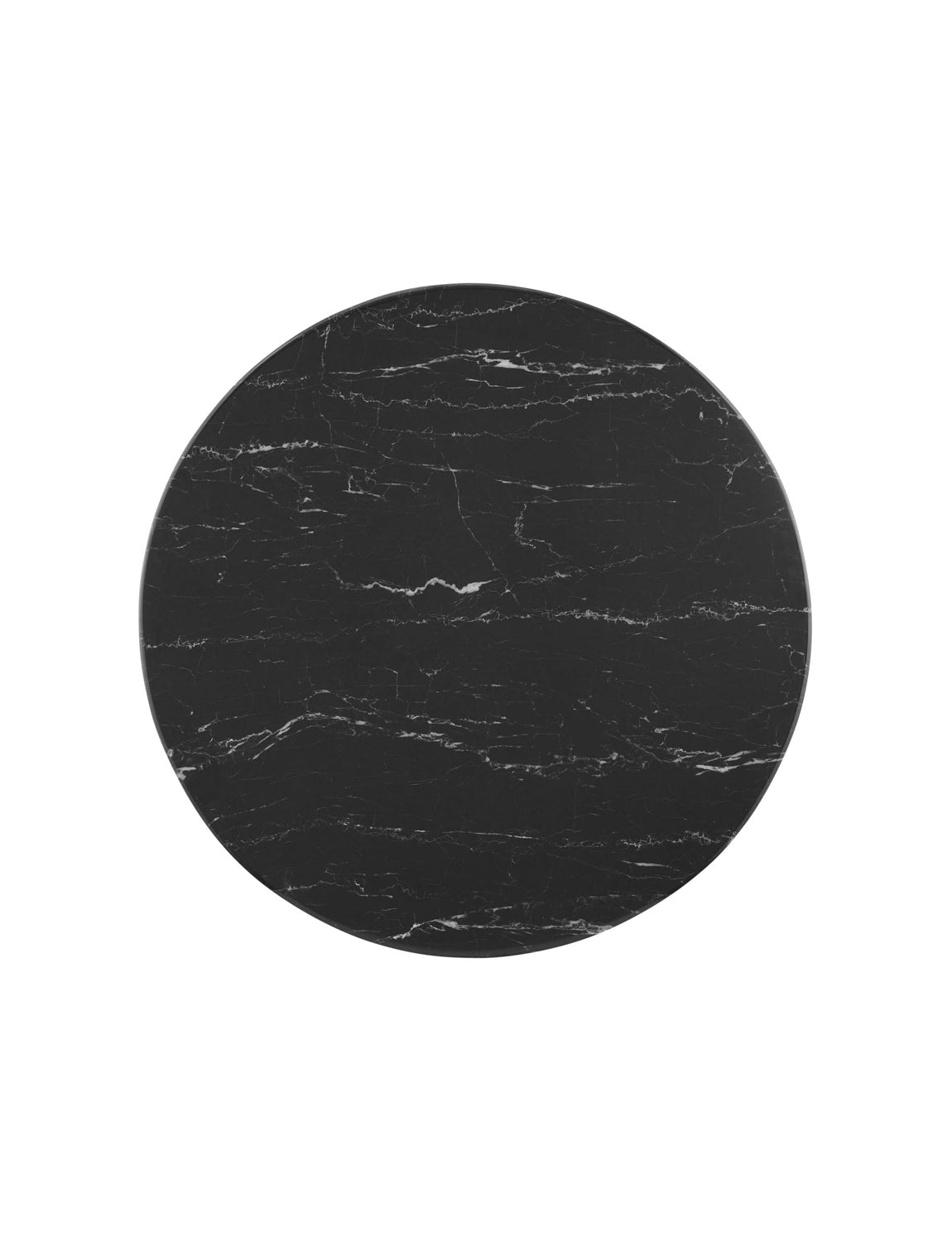 Lily Round Black Marble 36" Dining Table, black base