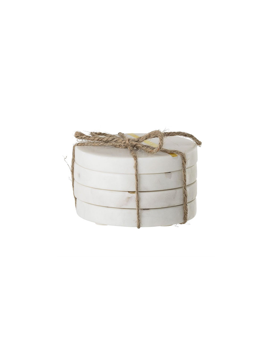 Round Marble Coasters w/ Gold Finish Metal Inlay