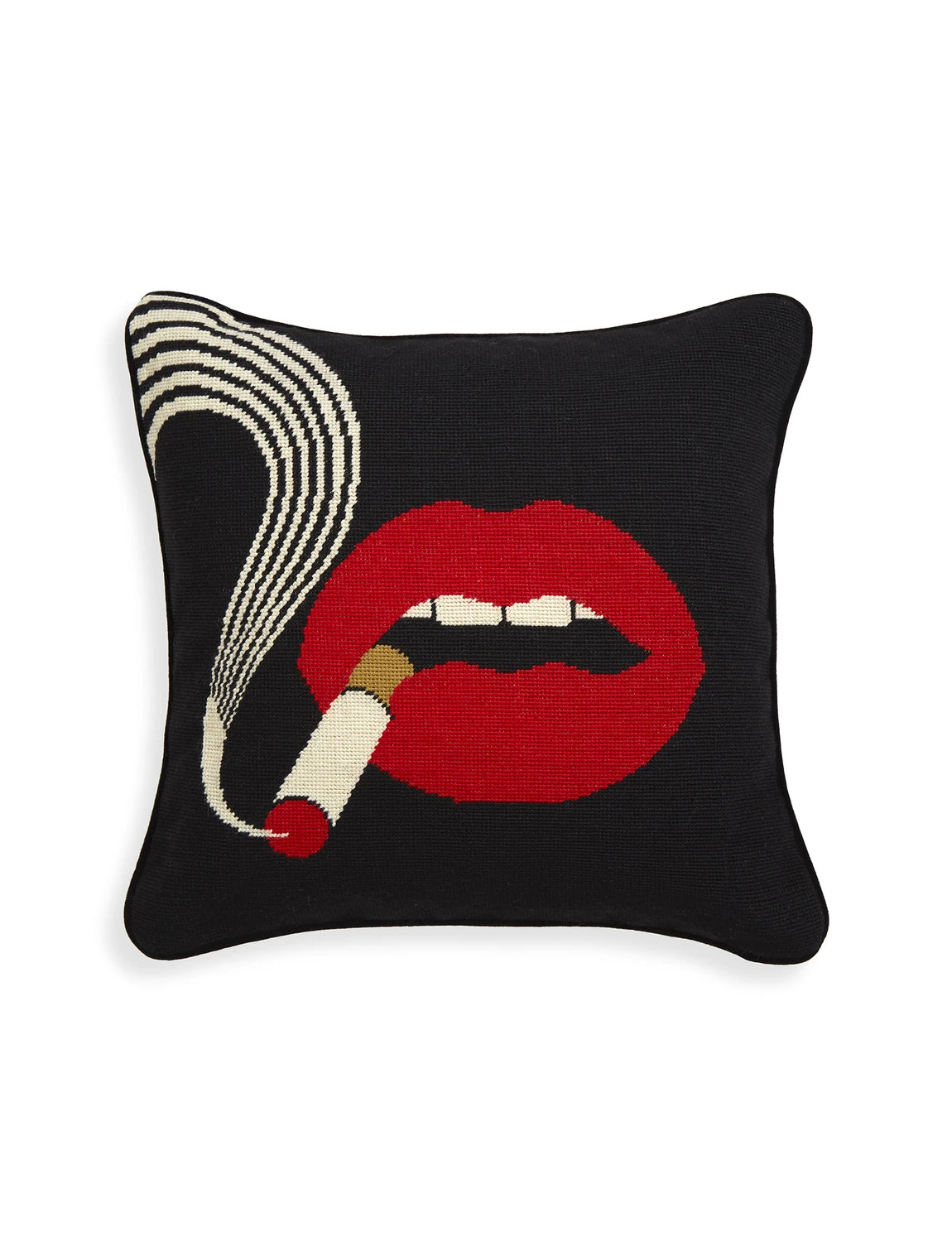 Lips Smolder Needlepoint Pillow