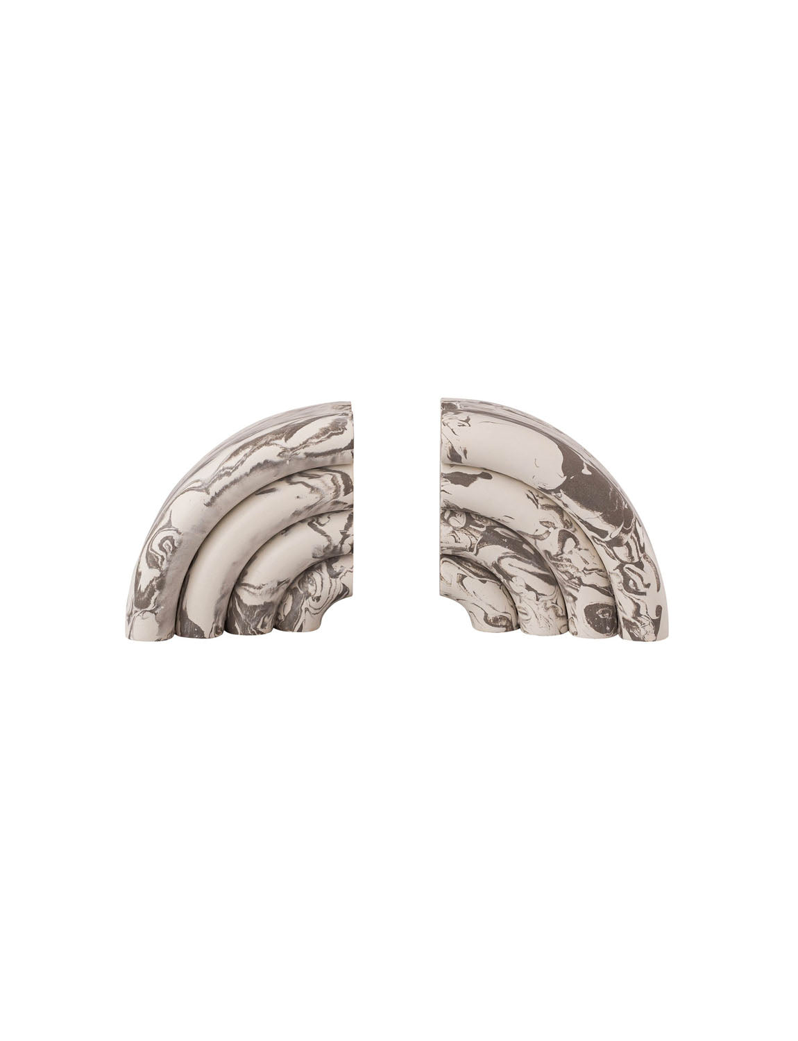Grey Rainbow Marble Bookends