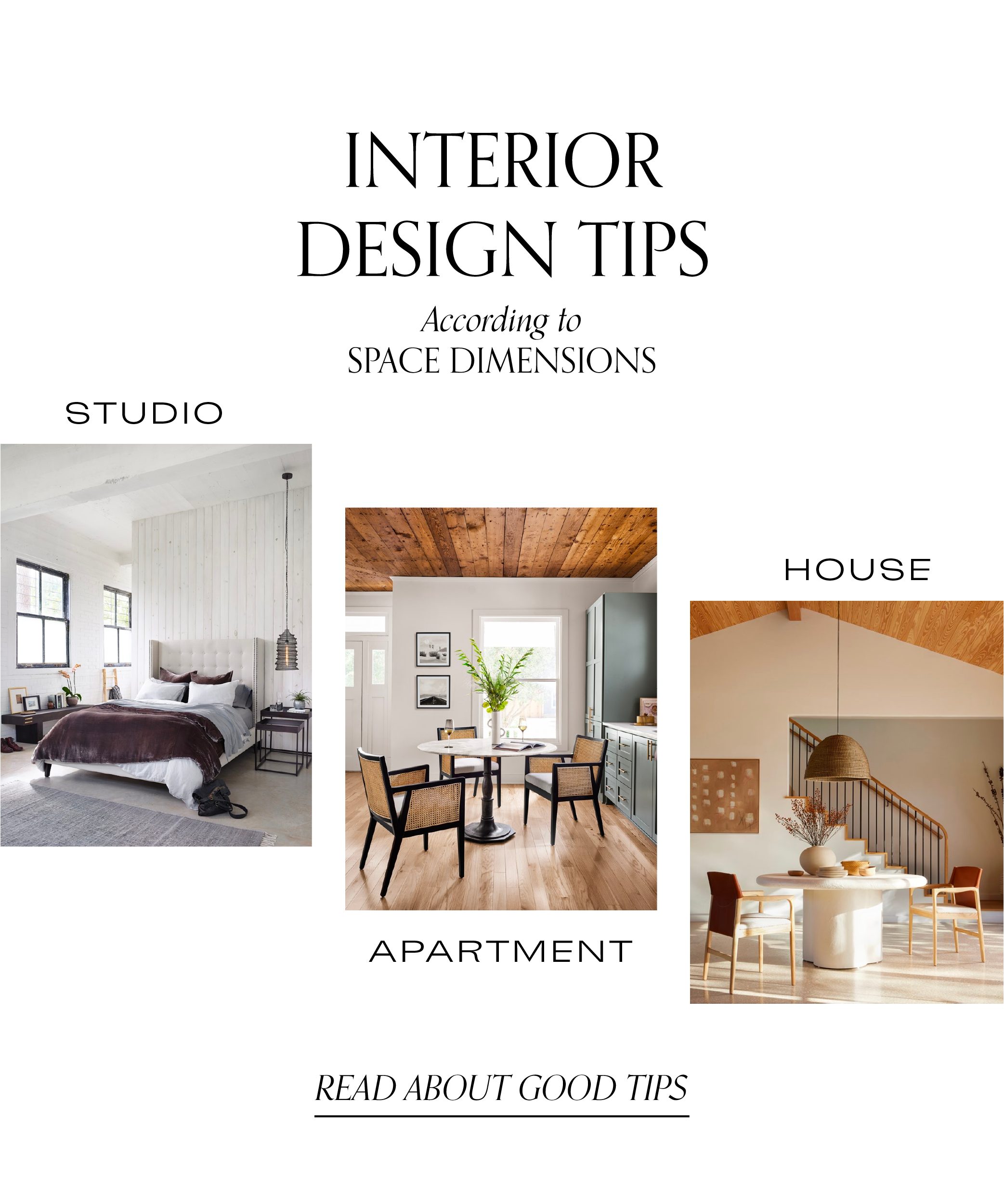 Interior Design Tips According to Space Dimensions