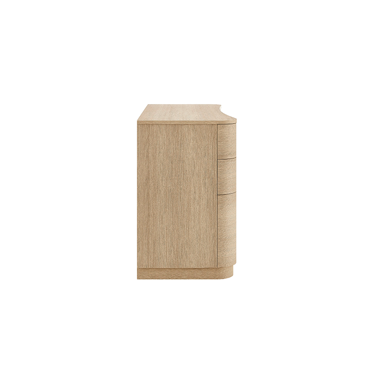 Mir Curved Office Desk, Light Oak