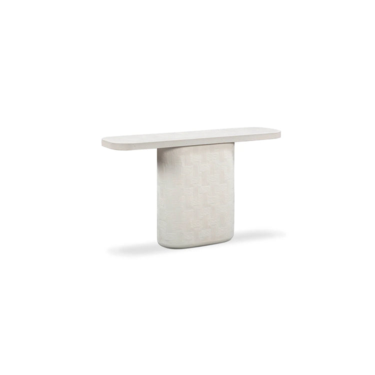 Serrie Concrete Console Table, ivory