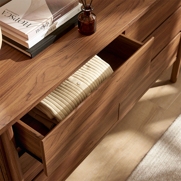 Flute Cadence Dresser, Walnut