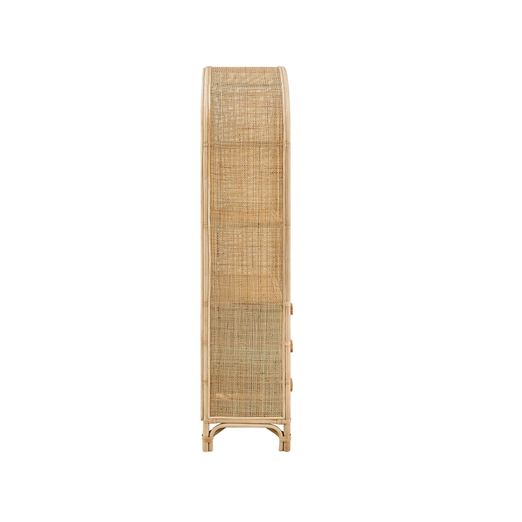 Janne Arched Natural Rattan Bookshelf, Natural