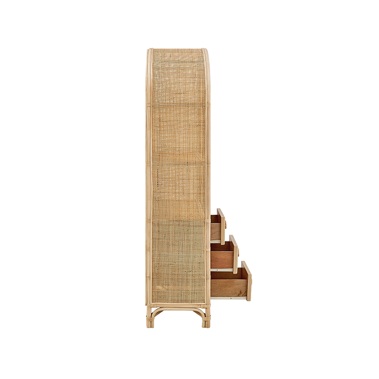 Janne Arched Natural Rattan Bookshelf, Natural