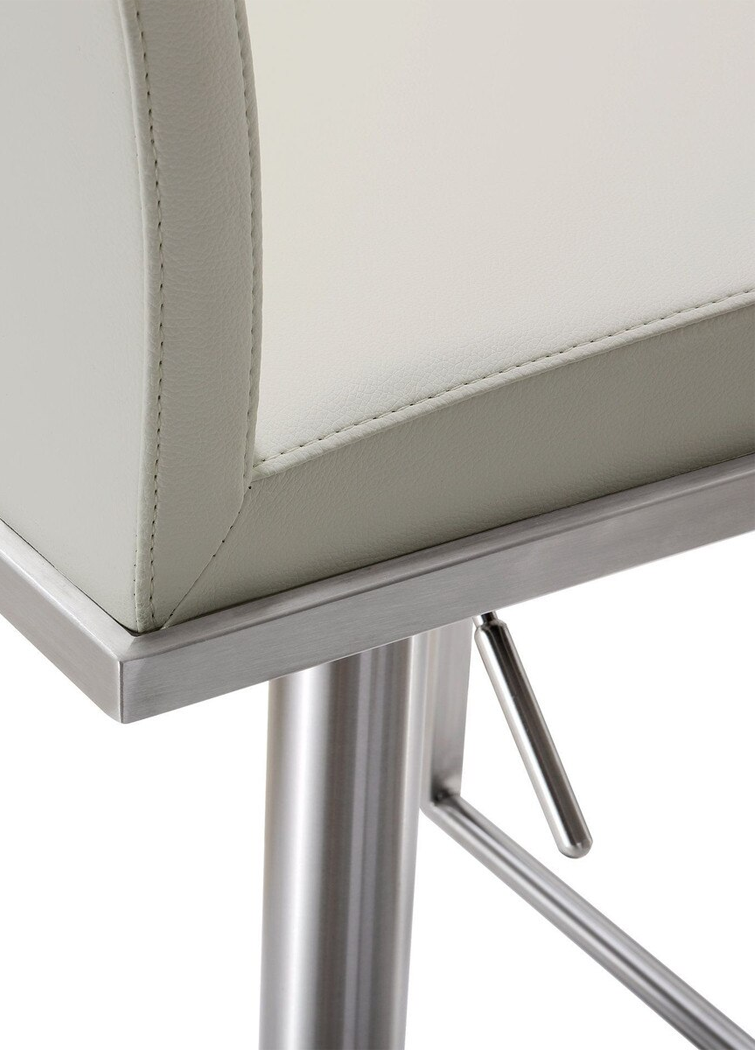 Albert Light Gray Vegan Leather Adjustable Stool