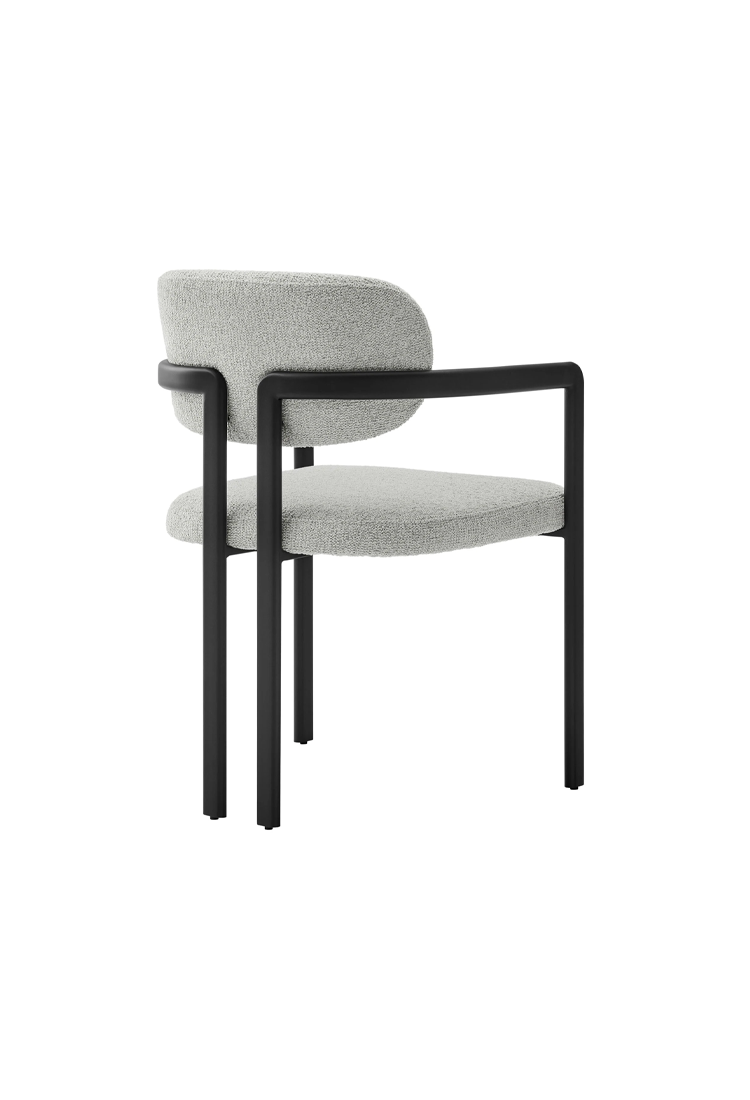 Marbella Fabric and Metal Dining Chair,Black Dove Gray