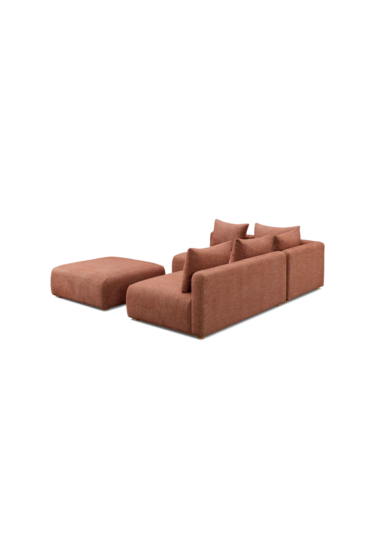 Temis Fabric 4-Piece Chaise Sectional,Sedona Red