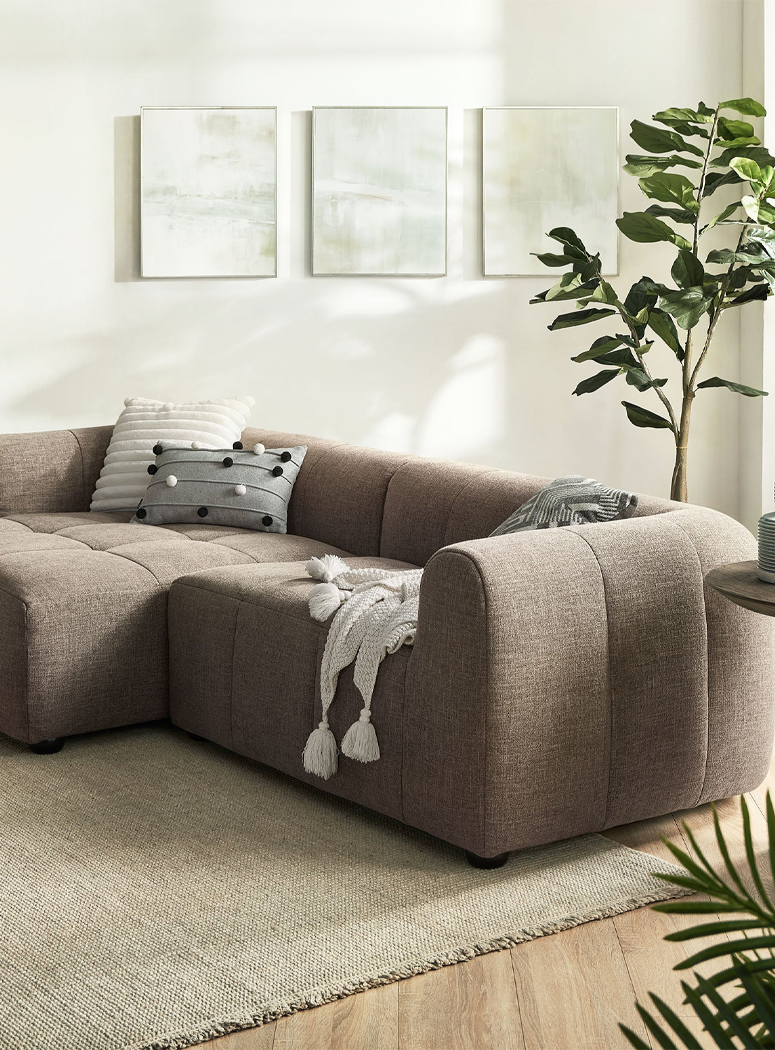 Axiom Sofa with Chaise,mocha