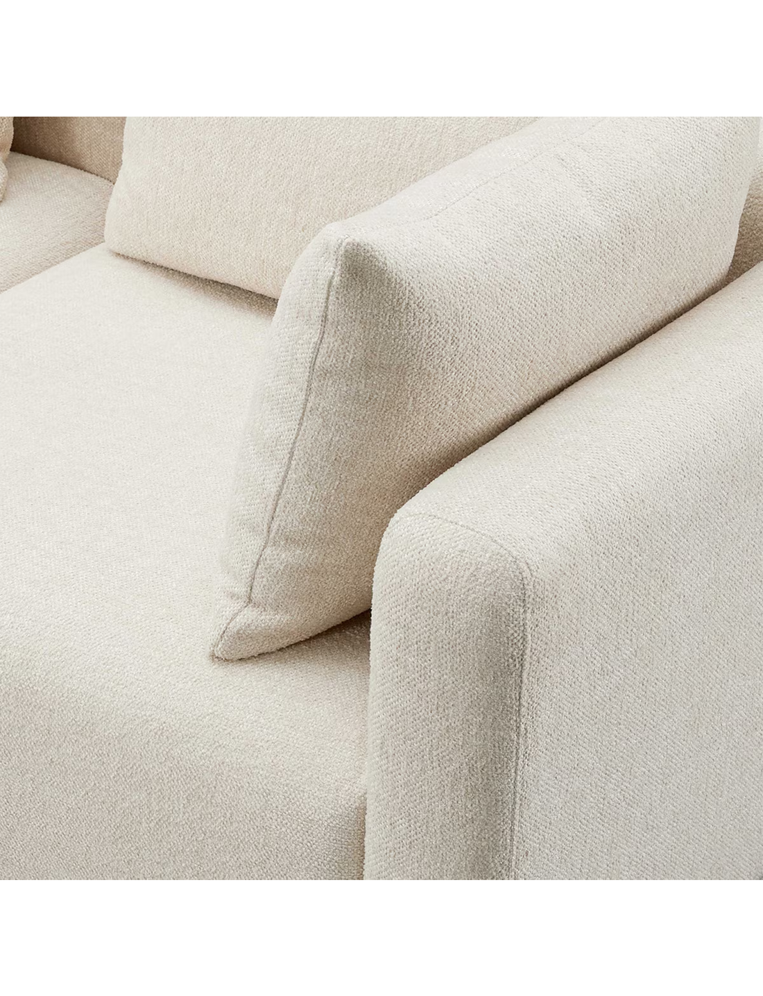 Temis Heavy Textured Fabric Loveseat,Cream