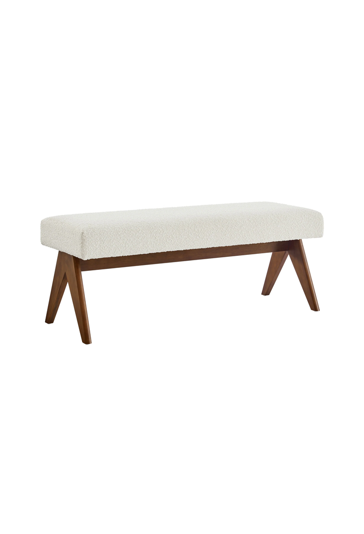 Fynix 63" Boucle Bench,Ivory