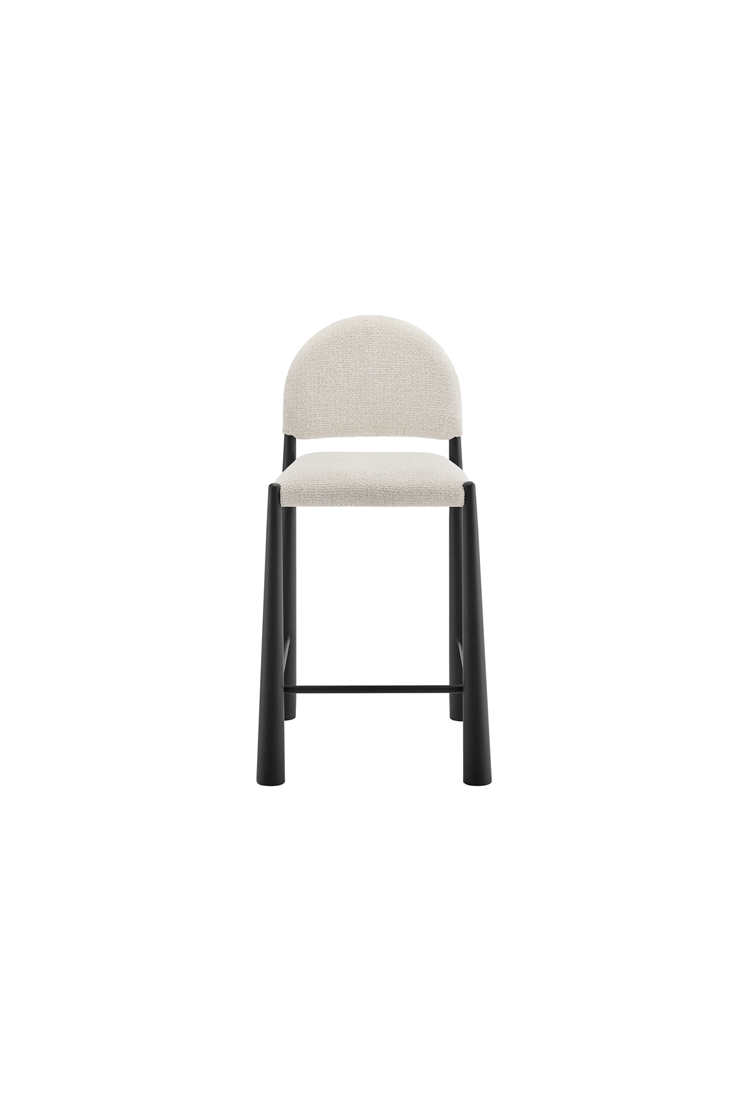 Alura Fabric Counter Stool,Black Cream