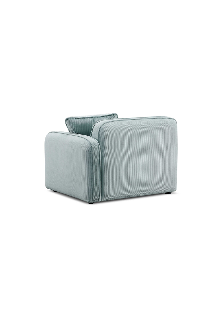 Syntara Velvet RAF Corner Chair,Light Green