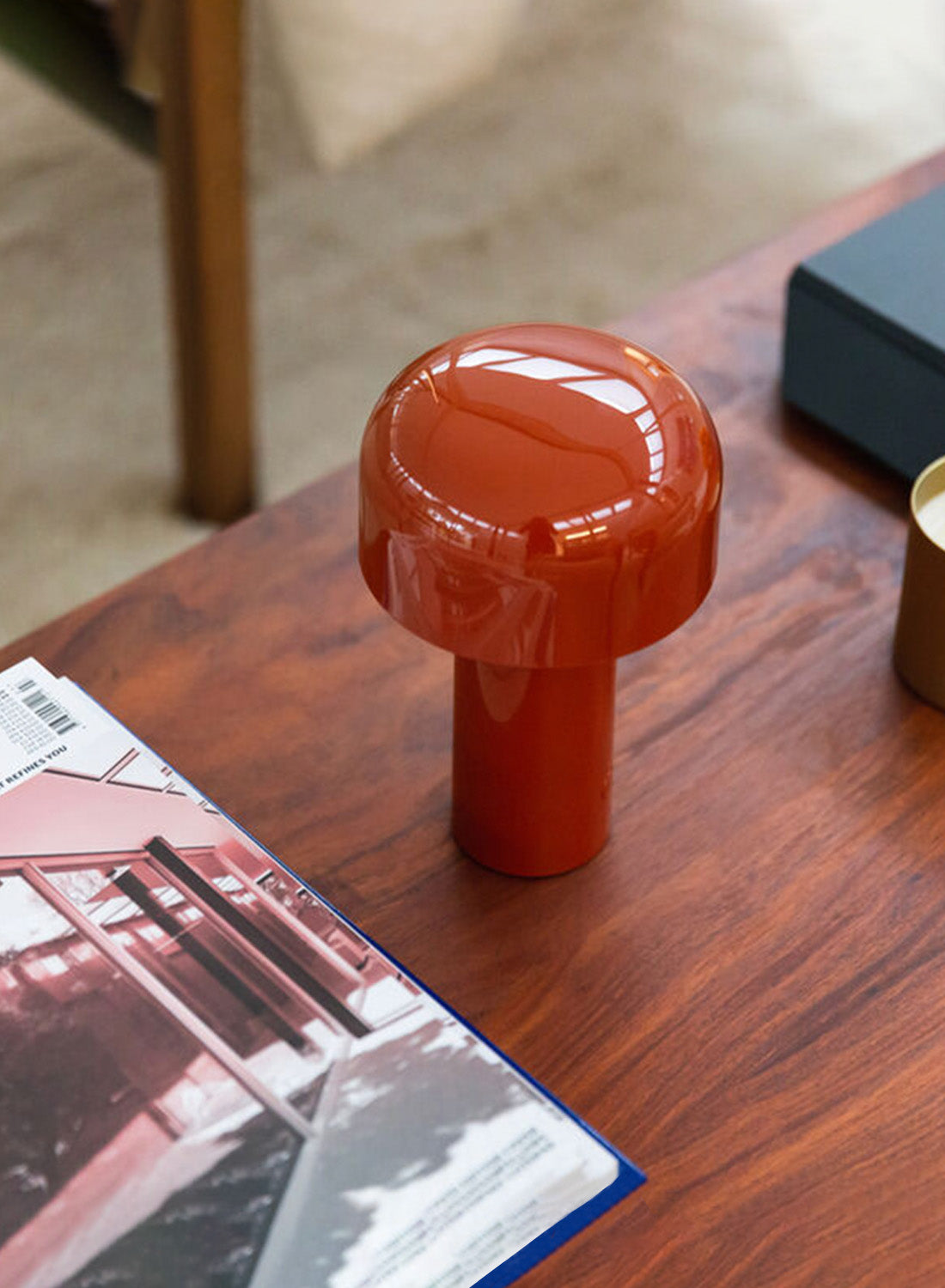 Burnt fashion orange table lamp