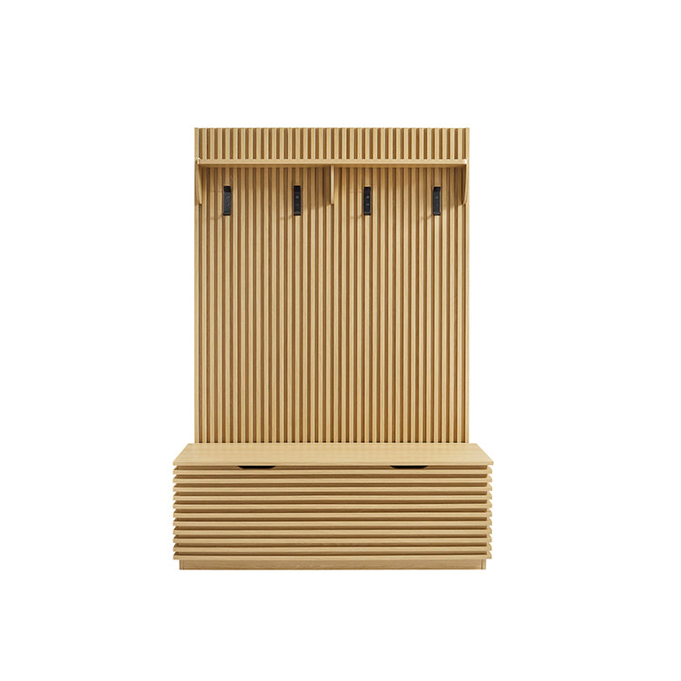 Chateau Storage Bench and Coat Rack, oak