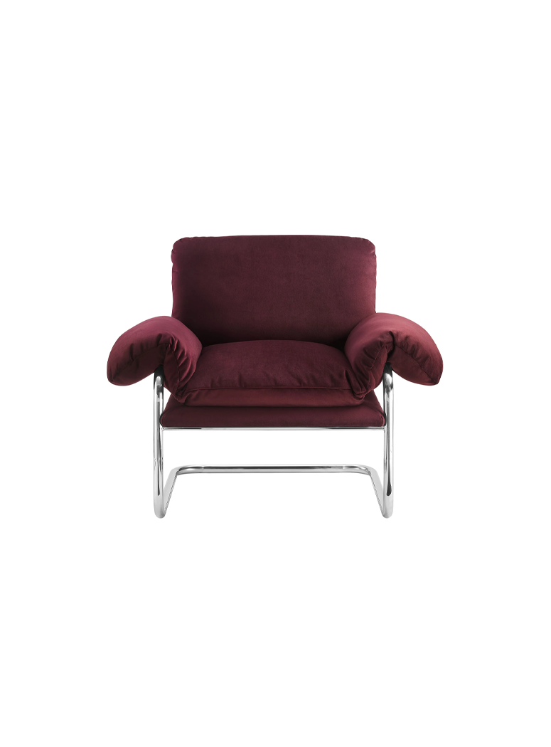 Ravessa Velvet Accent Chair,Mulberry