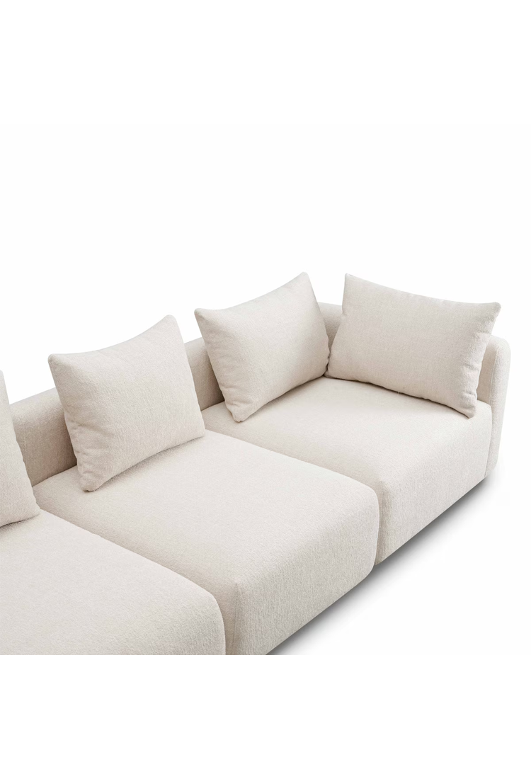 Temis Heavy Textured Fabric Sofa,Cream