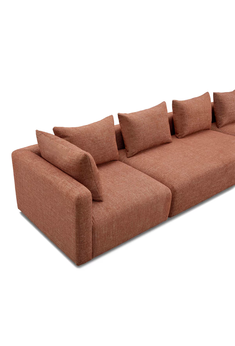 Temis Fabric 145" Long Sofa,Sedona Red