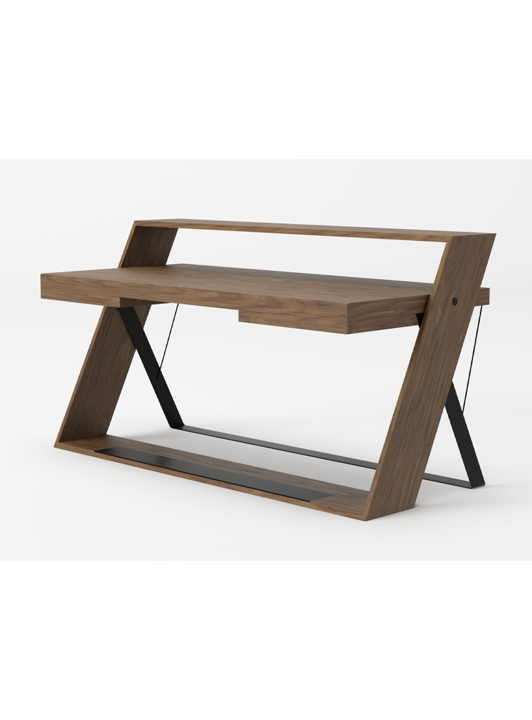 Aurelia Office Desk,Walnut and Black