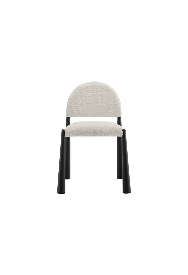 Alura Fabric Dining Side Chair,Black Cream