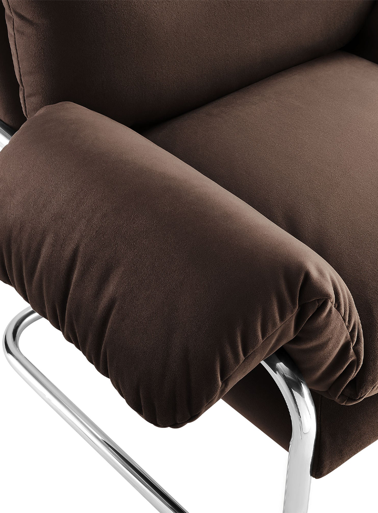 Ravessa Velvet Accent Chair,Chocolate Brown