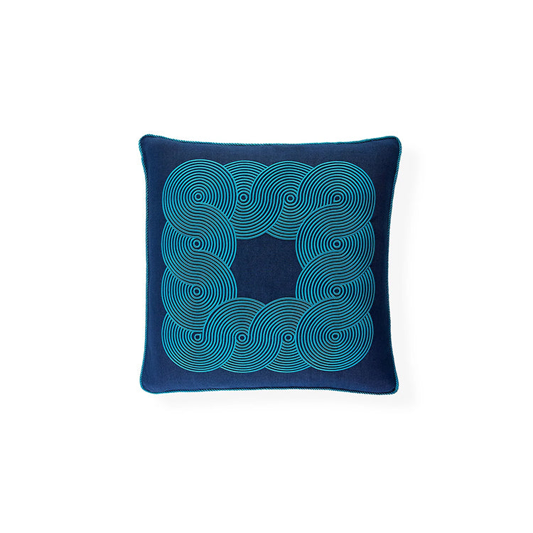 Jonathan Adler Pompidou Blue Border Pillow