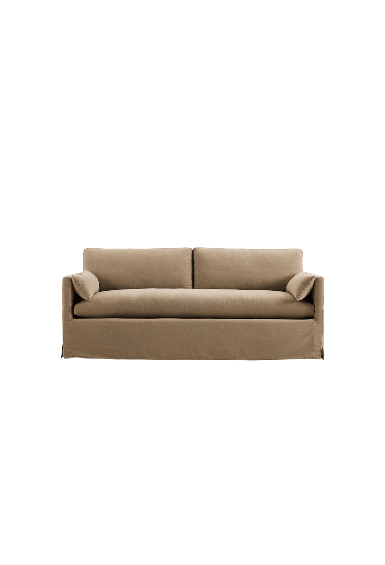 Leisure 85" Fabric Sofa,Almond