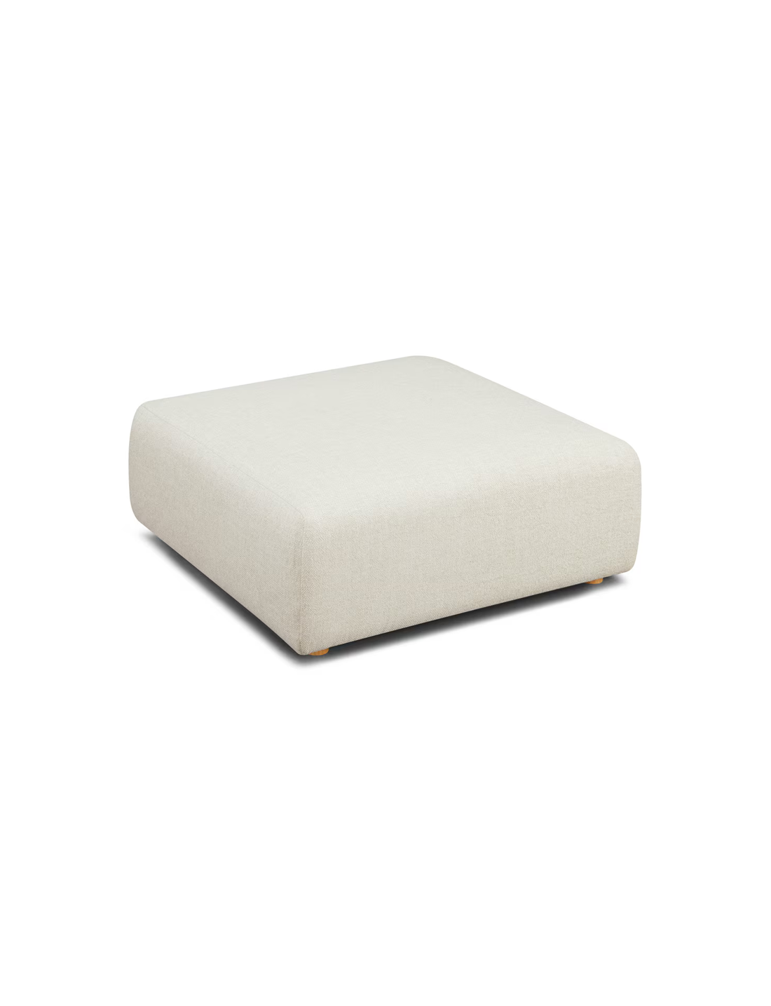 Temis Heavy Textured Fabric Ottoman,Cream