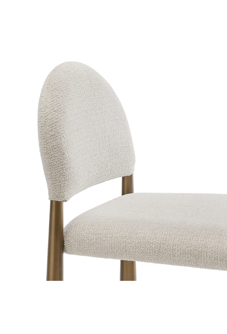 Alura Fabric Counter Stool,Brass Cream