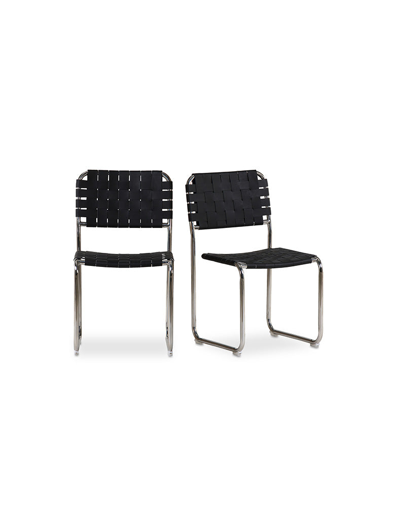 Veloxis Stainless Steel Dining Chair,black(set of two)