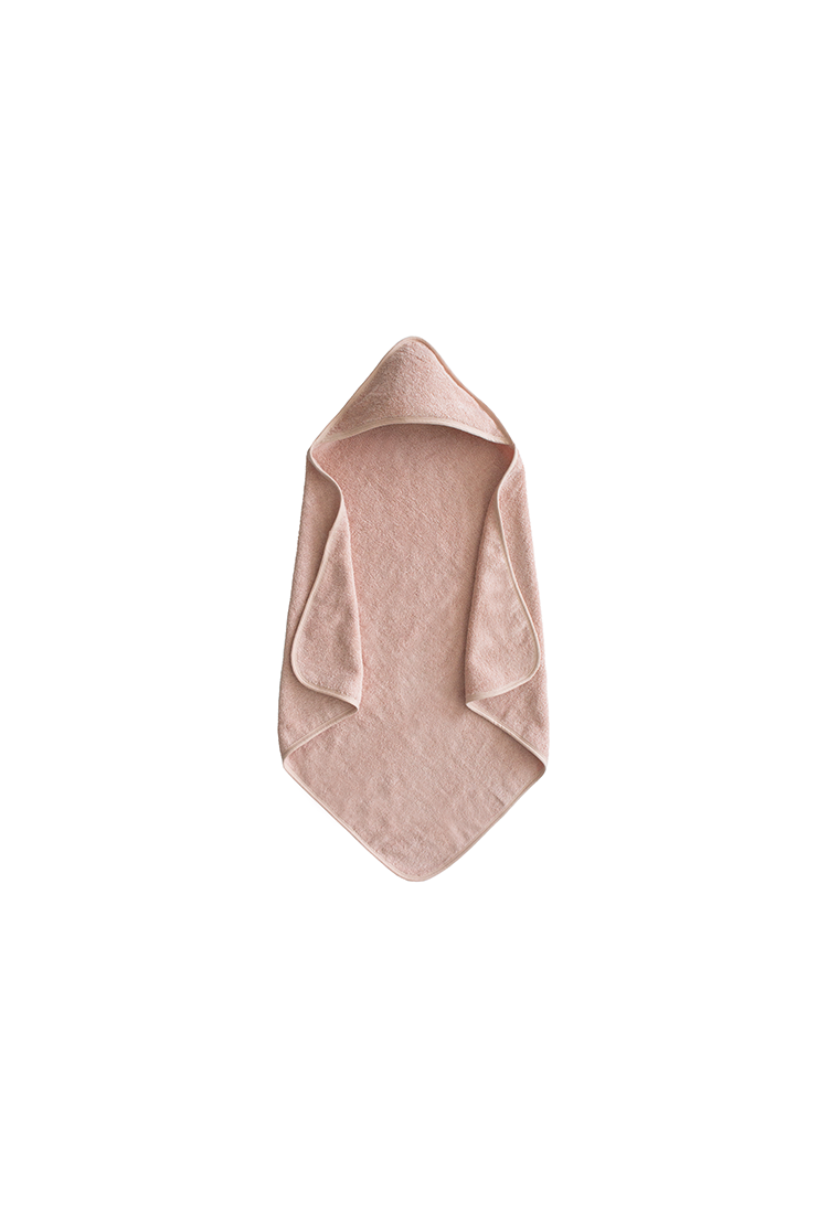 Mushie Organic Cotton Baby Hooded Towel,Blush