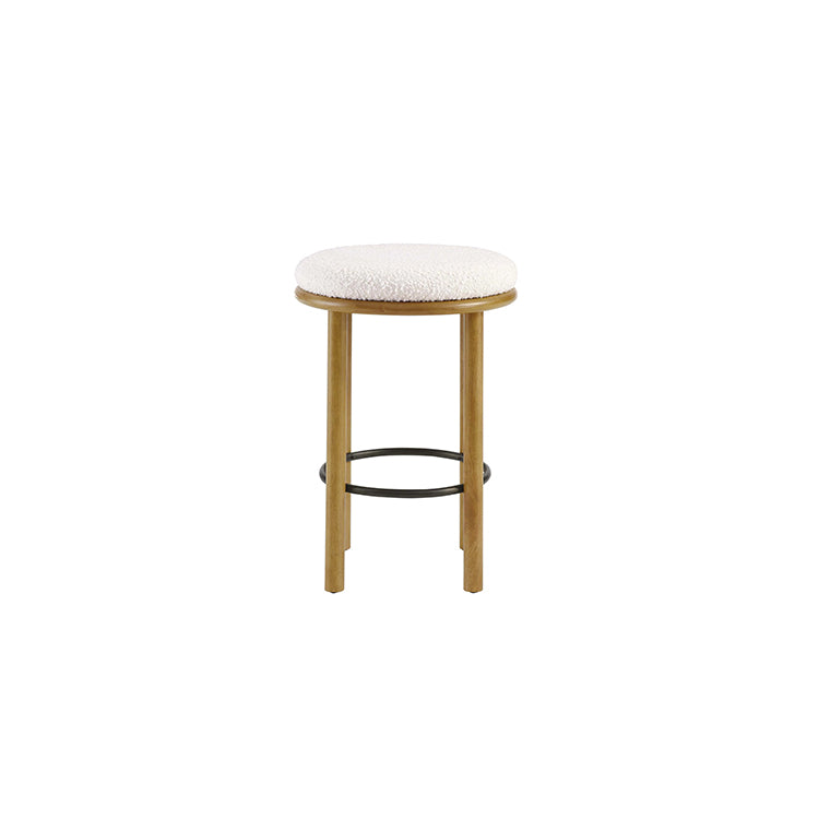 Pebble Boucle Oak Ivory Counter Stools, Set of 2