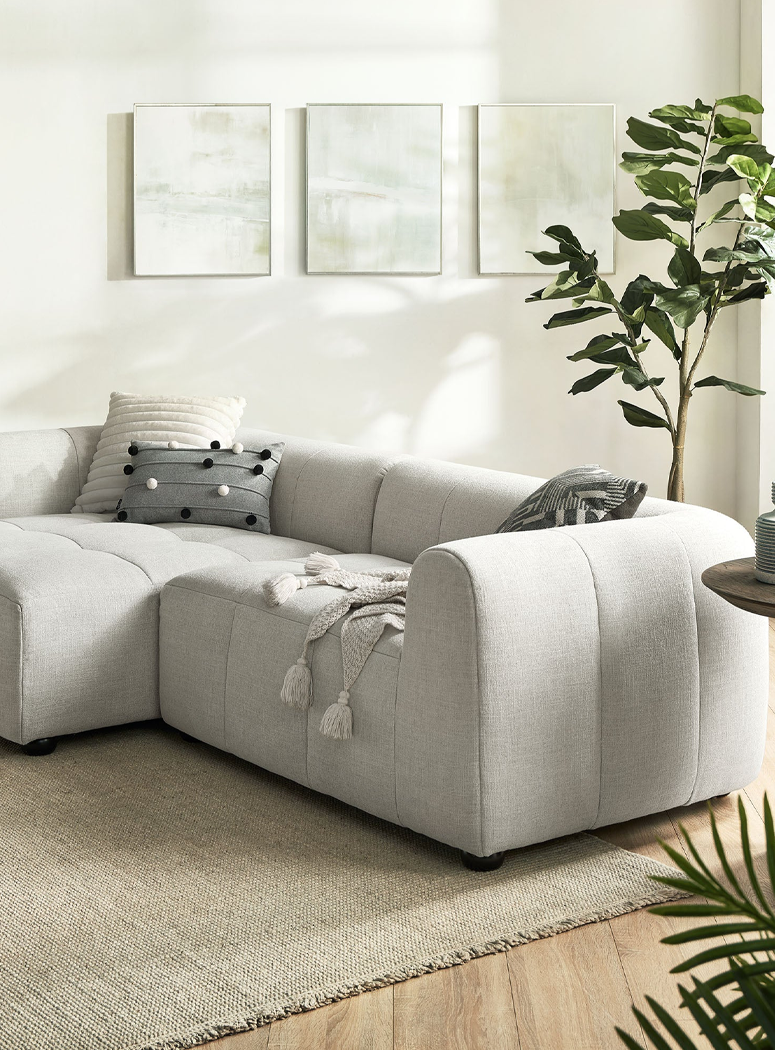 Axiom Sofa with Chaise,linen