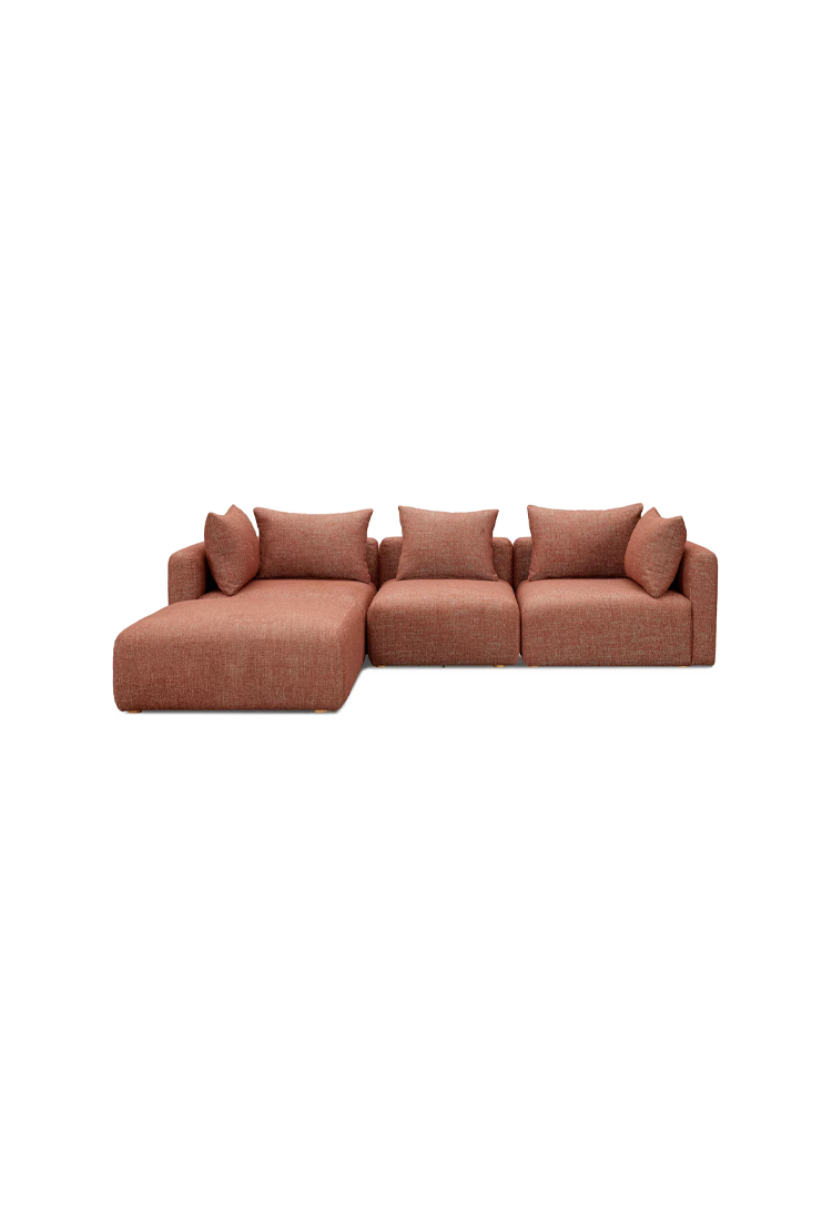 Temis Fabric 4-Piece Sectional, Sedona Red