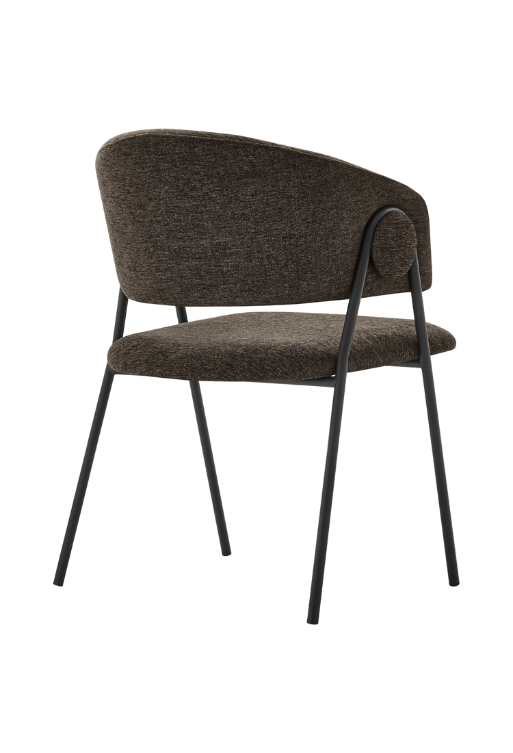 Savanna Heathered Chenille Dining Chair, Java Black(Set of 2)