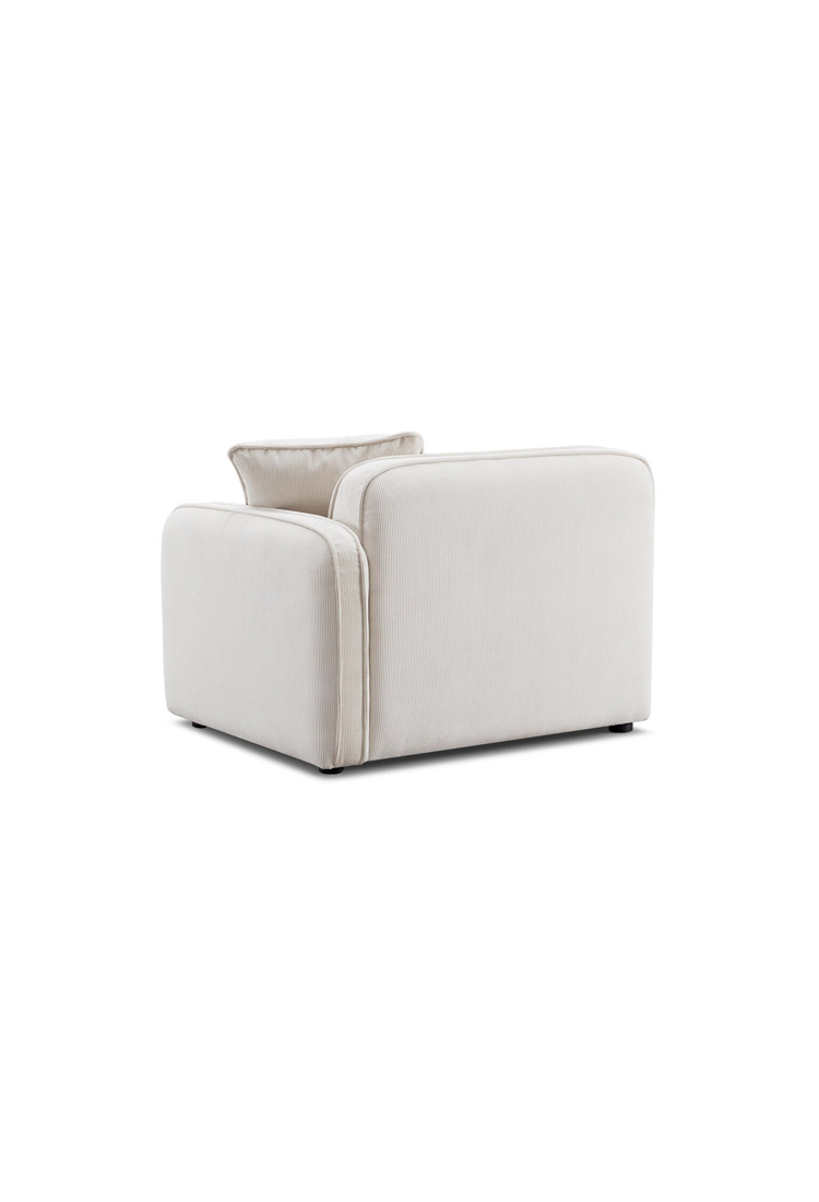 Syntara Velvet RAF Corner Chair,White Sand