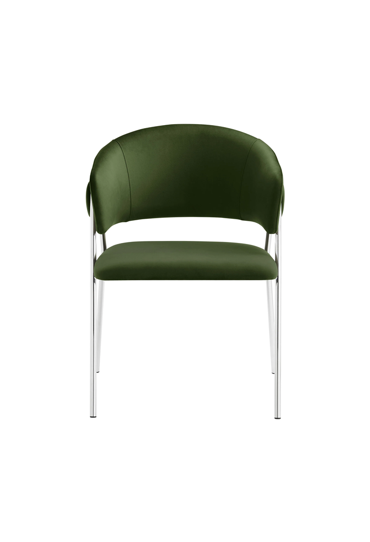 Savanna Velvet Dining Chair,Green Silver(Set of 2)